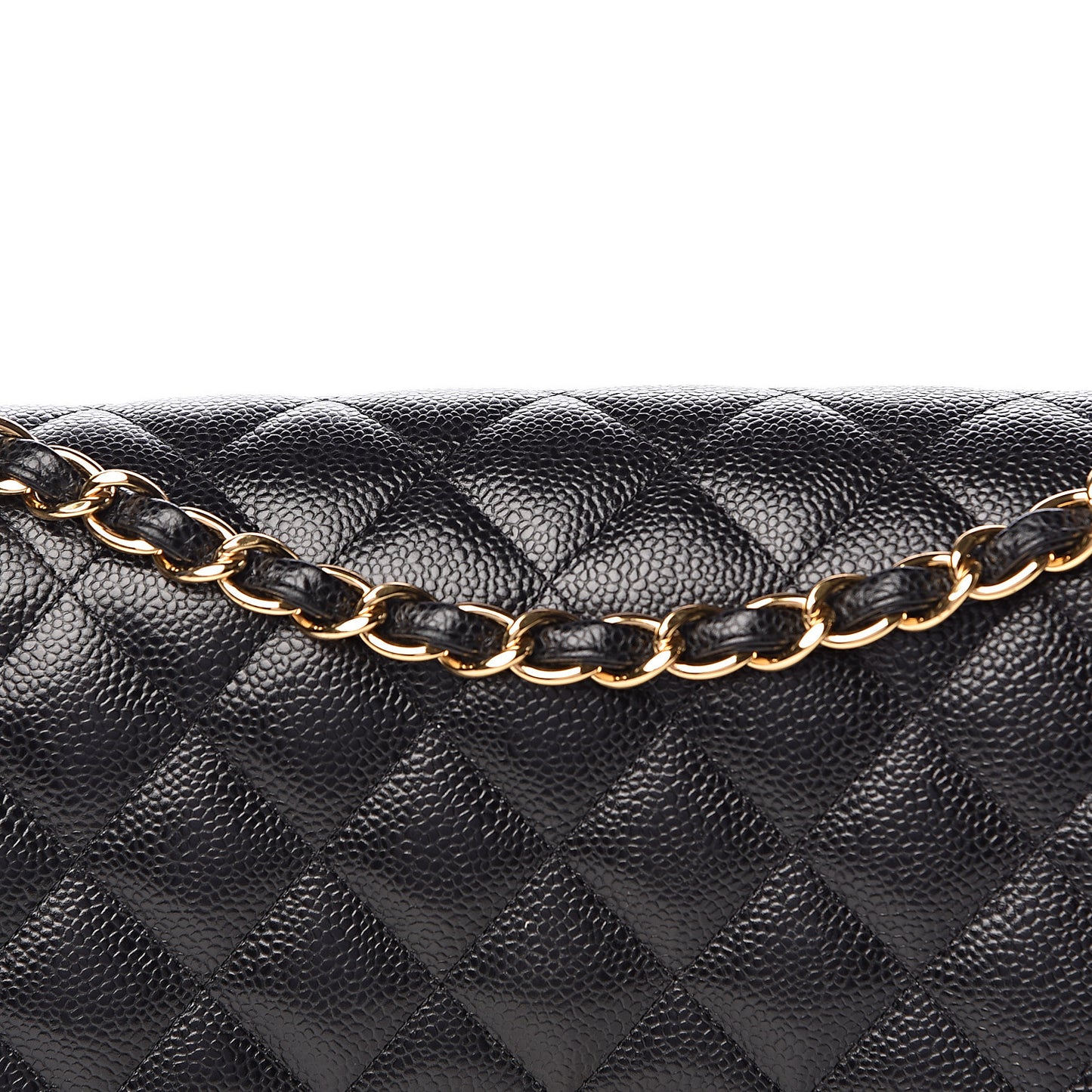 Caviar Quilted Jumbo Double Flap Black