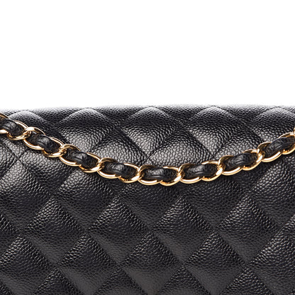 Chanel Caviar Quilted Jumbo Double Flap Black 12 of 14