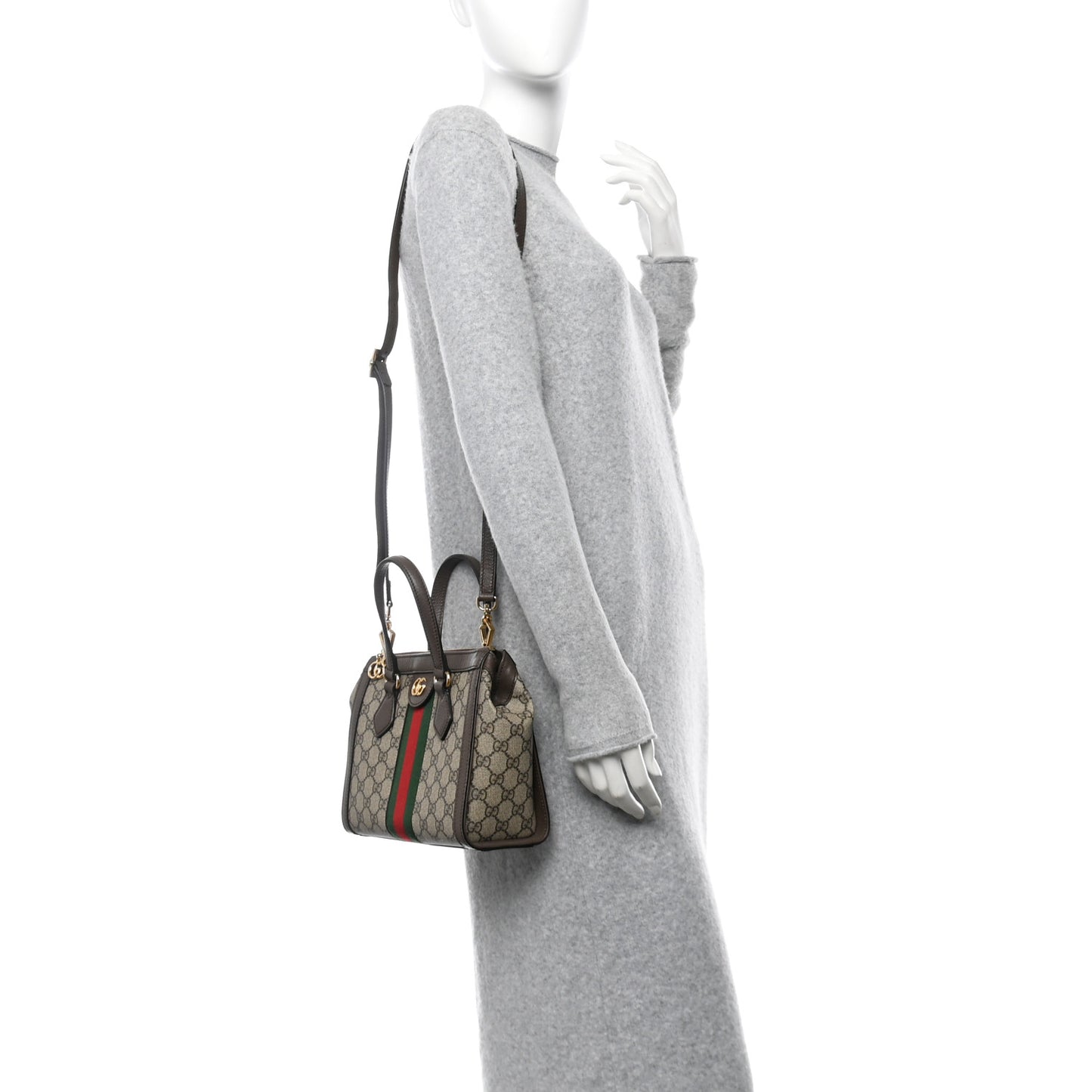 GG Supreme Monogram Small Ophidia Tote Bag Brown
