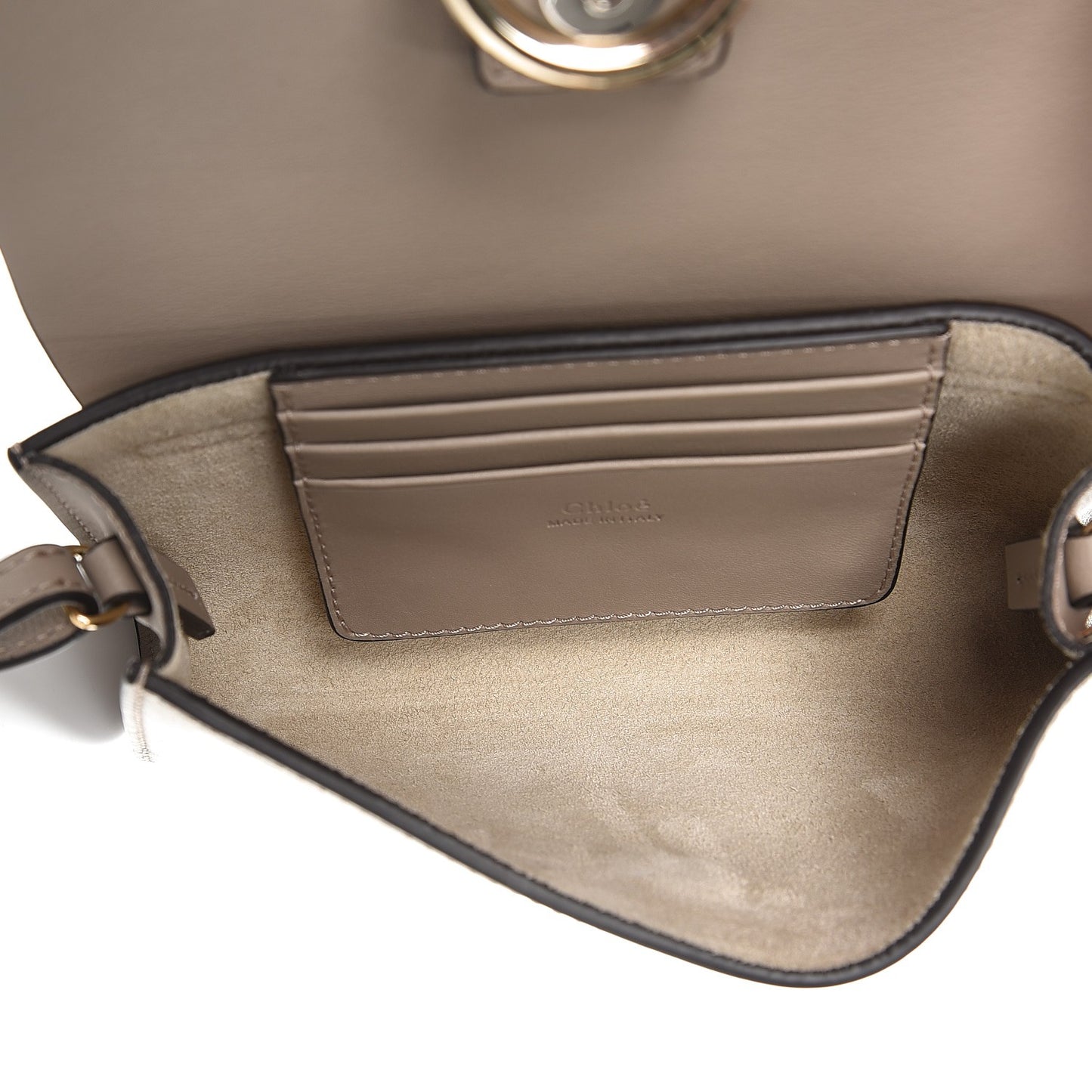 Suede Calfskin Mini Faye Shoulder Bag Motty Grey