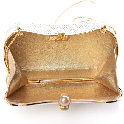 Judith Leiber Swarovski Crystal Minaudiere Clutch Gold 6 of 13