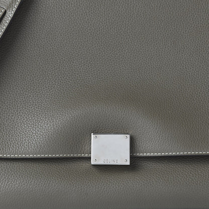 Celine Drummed Calfskin Suede Medium Trapeze Souris 10 of 10
