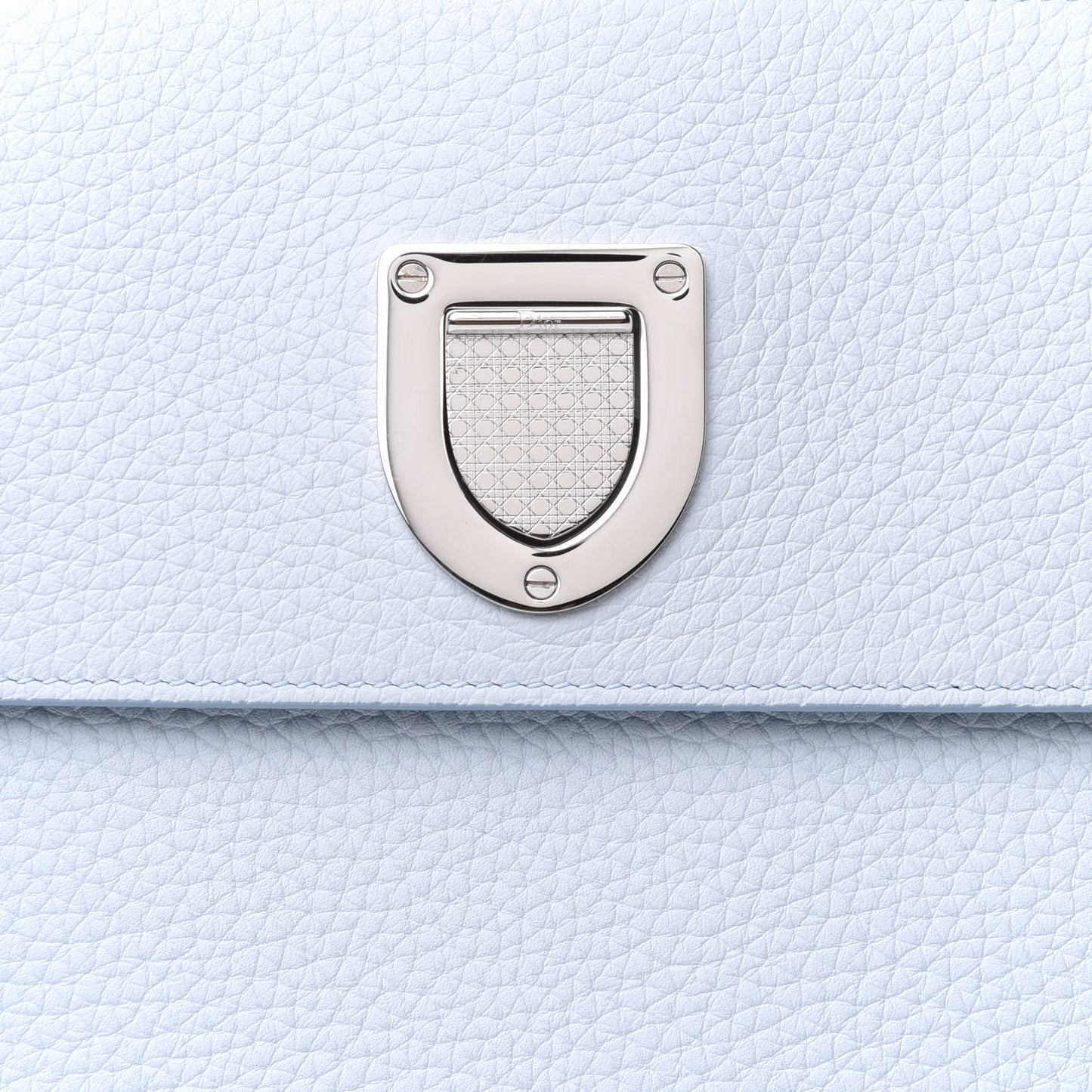Grained Calfskin Medium Diorever Flap Light Blue