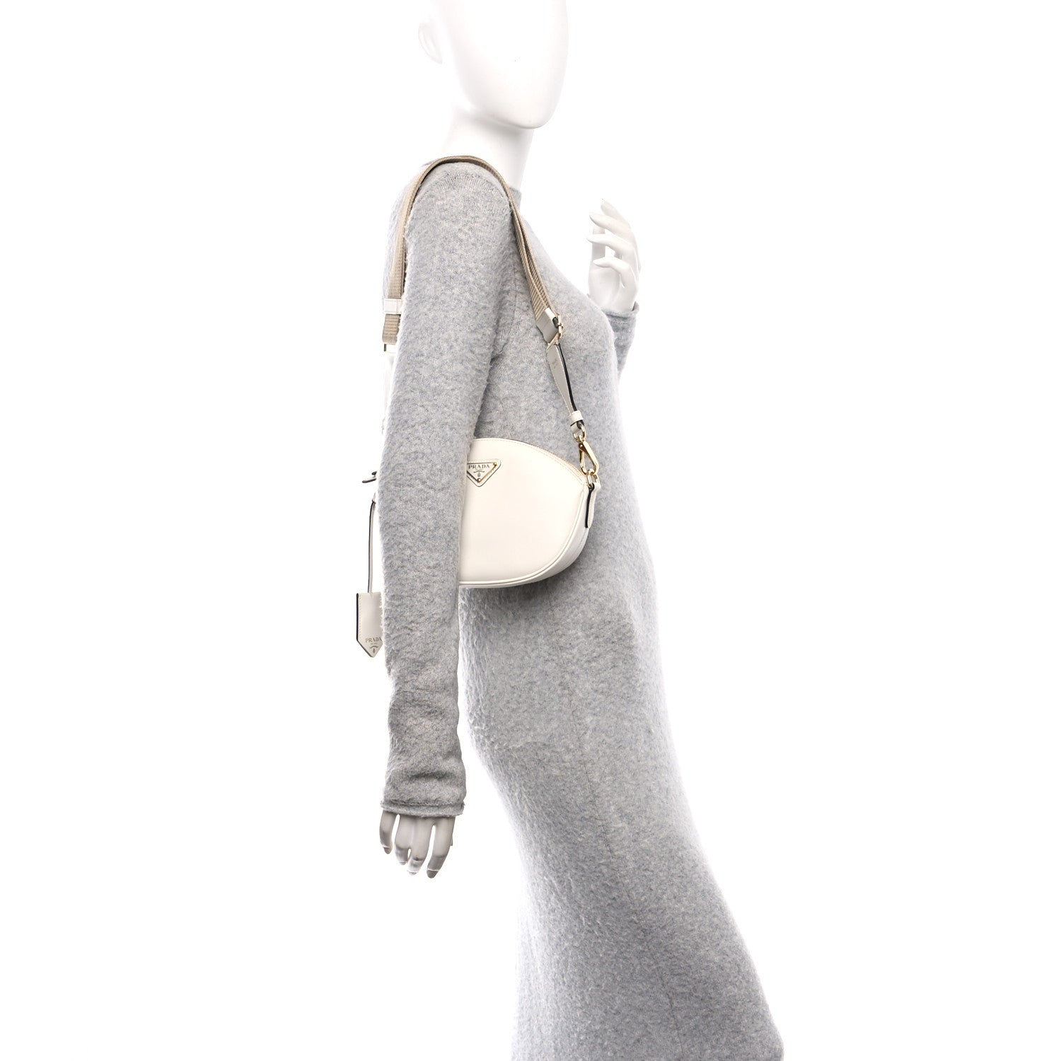 Prada City Calfskin Mini Shoulder Bag White 2 of 11