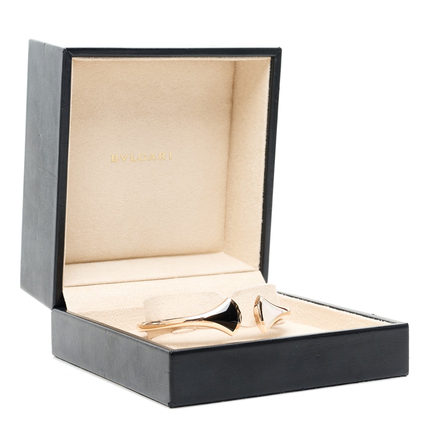 18K Rose Gold Mother of Pearl Black Onyx Divas Dream Cuff Bracelet