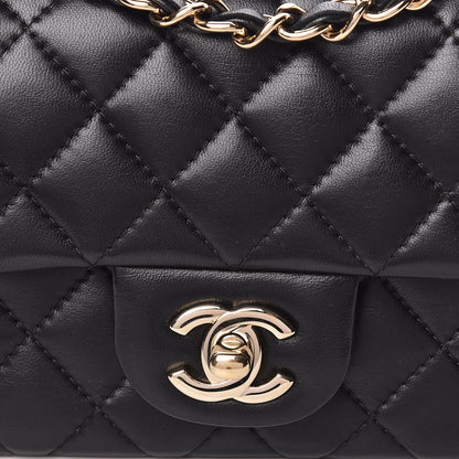 Chanel Lambskin Quilted Mini Rectangular Flap Black 10 of 11