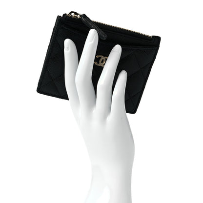 Chanel Caviar Quilted CC Zip Card Holder Black 2 of 9