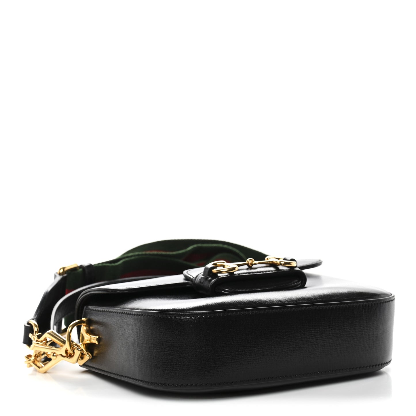 Azalea Calfskin Web Mini Horsebit 1955 Shoulder Bag Black