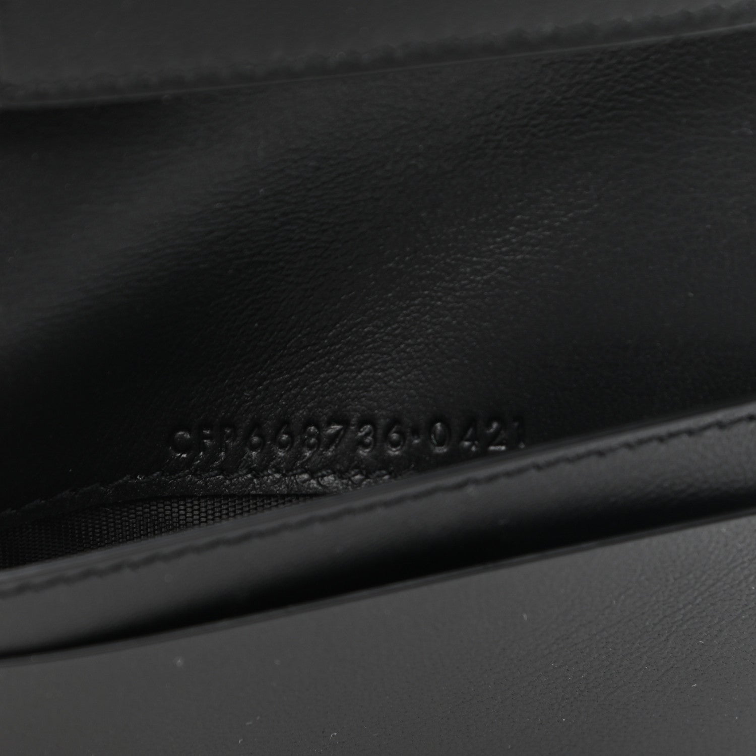 Saint Laurent Calfskin Crocodile Embossed Tiny Monogram Credit Card Wallet Black 7 of 7