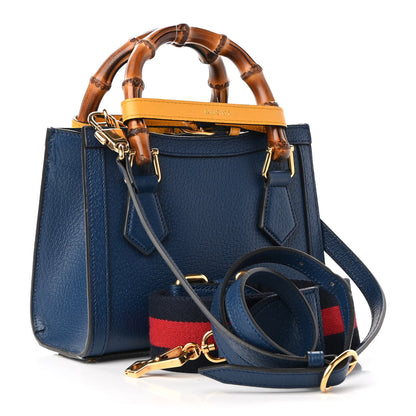 Gucci Textured Dollar Calfskin Web Mini Diana Tote Bag Royal Crop 3 of 8