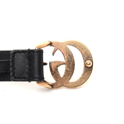 Gucci Calfskin Pearl Double G 20mm Belt 95 38 Black Cream 7 of 8