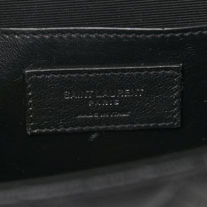 Saint Laurent Grain De Poudre Textured Mixed Matelasse Triquilt Medium Monogram Satchel Black 5 of 7