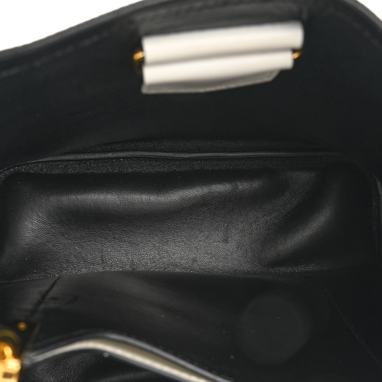 Prada Saffiano Cuir Medium Panier Bucket Bag Bianco Black 6 of 15
