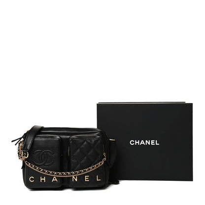 Chanel Calfskin Quilted Large Camera Case Black 13 of 13