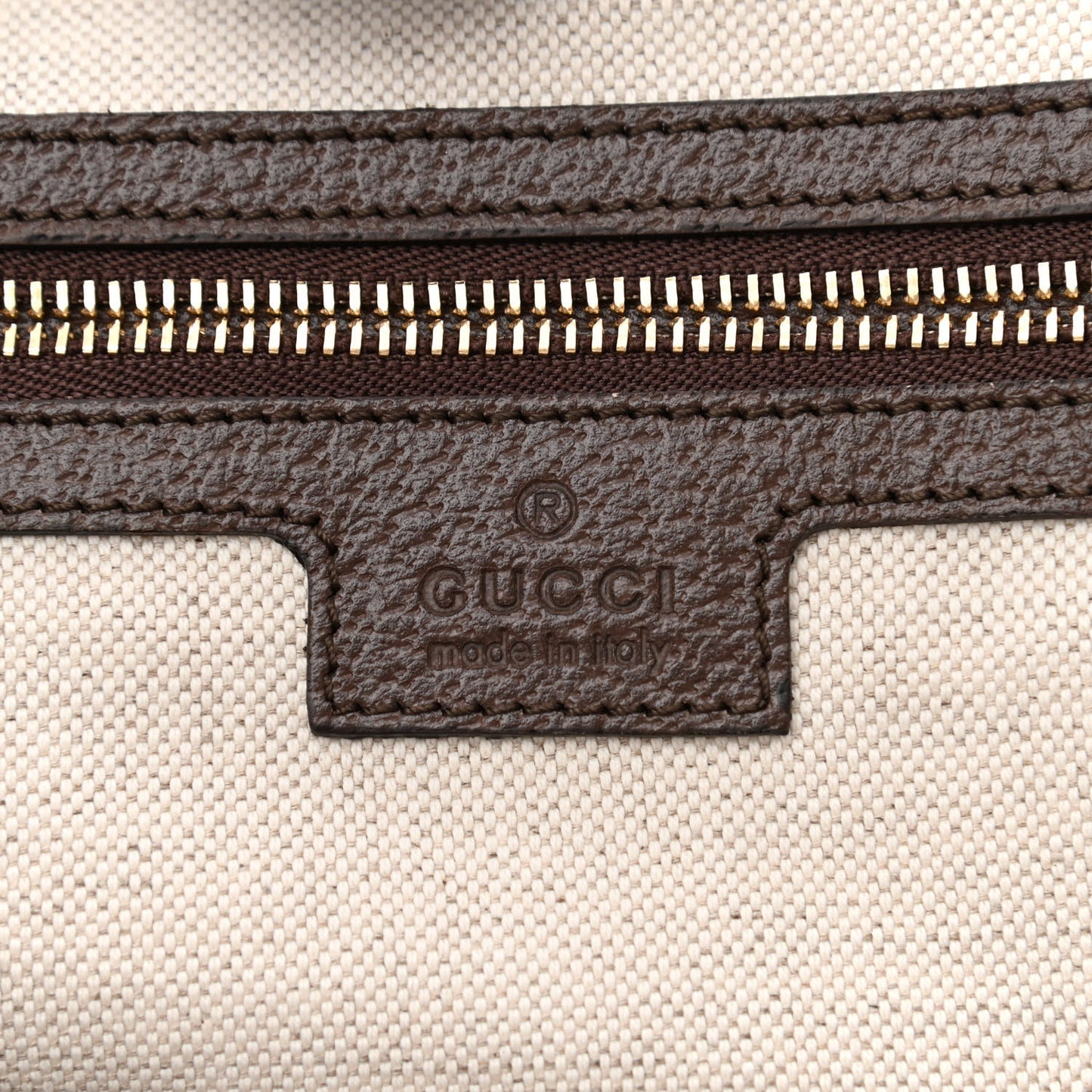 Monogram Jumbo GG Textured Dollar Calfskin Web Medium Ophidia Shopping Tote Camel Ebony