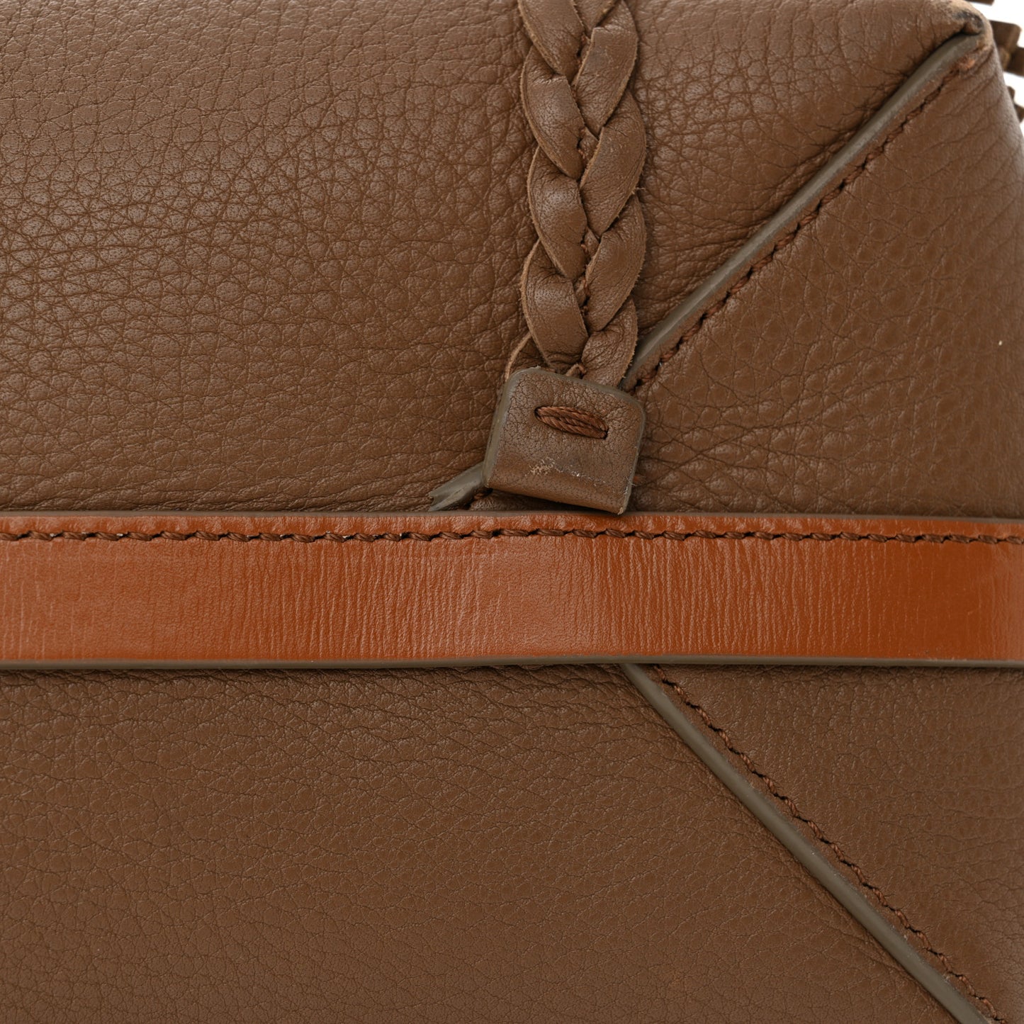 Grained Calfskin Medium Penelope Shoulder Bag Nut