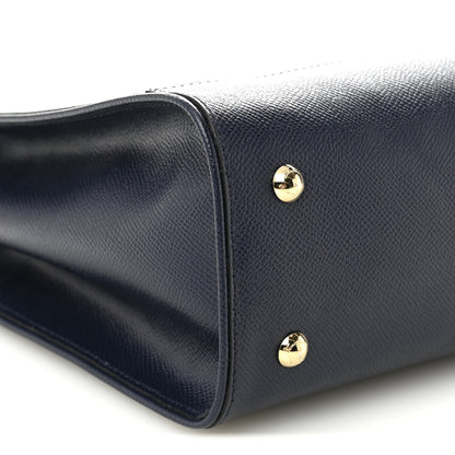 Salvatore Ferragamo Calfskin Briana Tote Navy 8 of 10