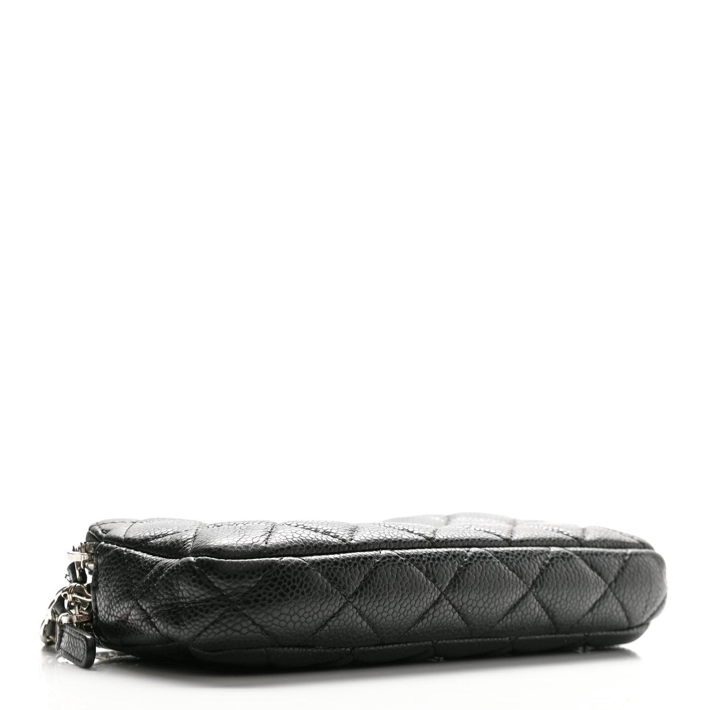 Caviar Quilted Small Clutch With Chain Black