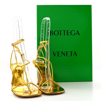 Bottega Veneta Laminated Calfskin The Line 90mm Sandals 36 Gold 9 of 9