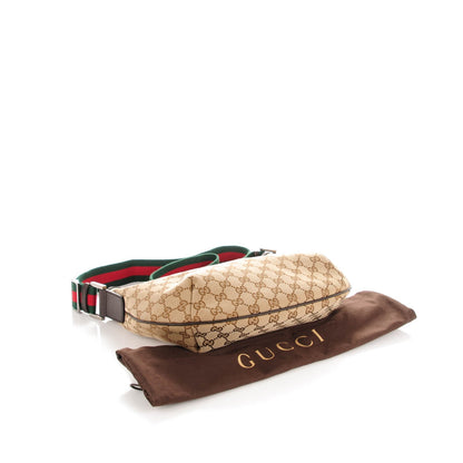 Gucci Monogram Web Medium Half Moon Hobo Dark Brown 4 of 7