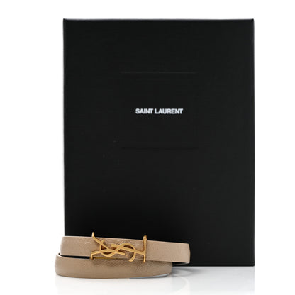 Saint Laurent Calfskin Opyum Double Wrap Bracelet M Dark Beige 3 of 5