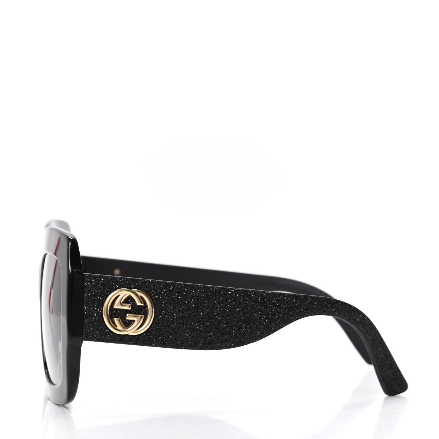 Gucci Square Frame Glitter GG0102S Sunglasses Black 3 of 7