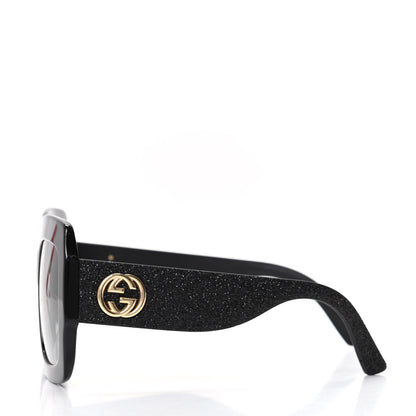 Gucci Square Frame Glitter GG0102S Sunglasses Black 3 of 7