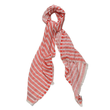 Louis Vuitton Silk Wool Rayures Shawl Red 1 of 6
