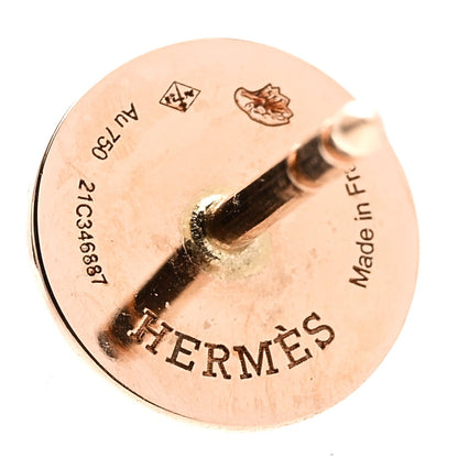 Hermes 18K Rose Gold TPM Ex-Libris Stud Earrings 3 of 4