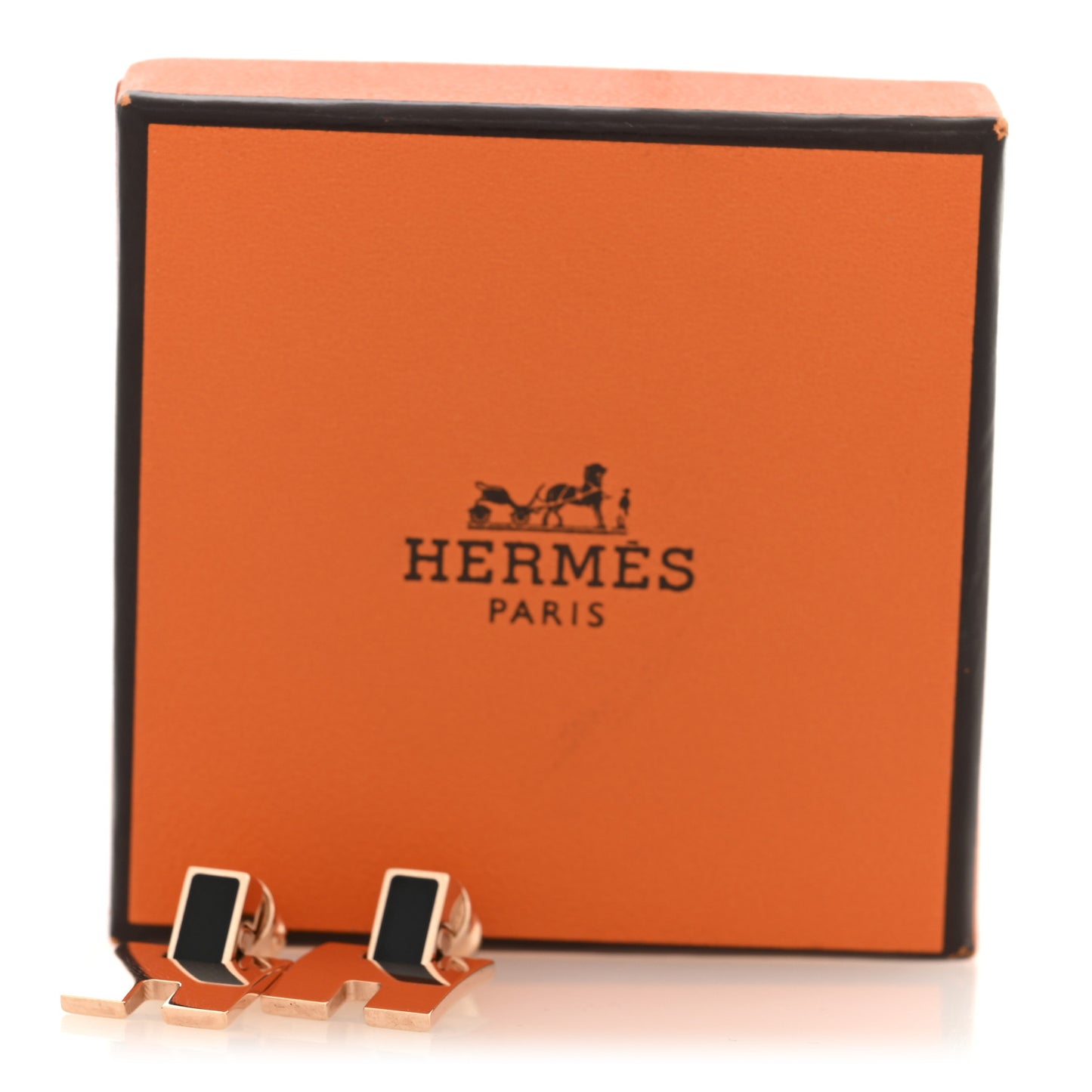 Rose Gold Lacquer Eileen Earrings Black