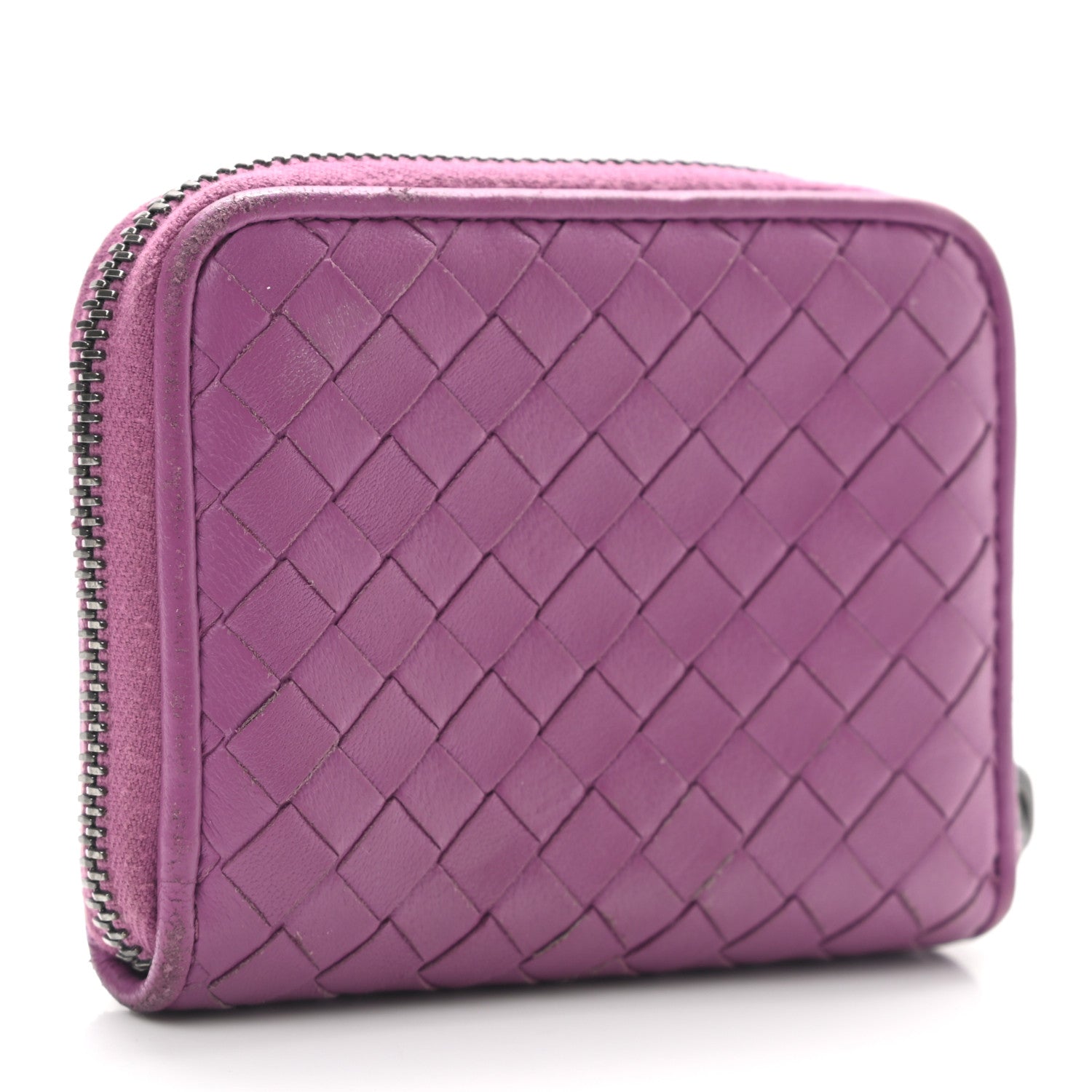 Bottega Veneta Nappa Intrecciato Zip Around Coin Purse Peony 3 of 9
