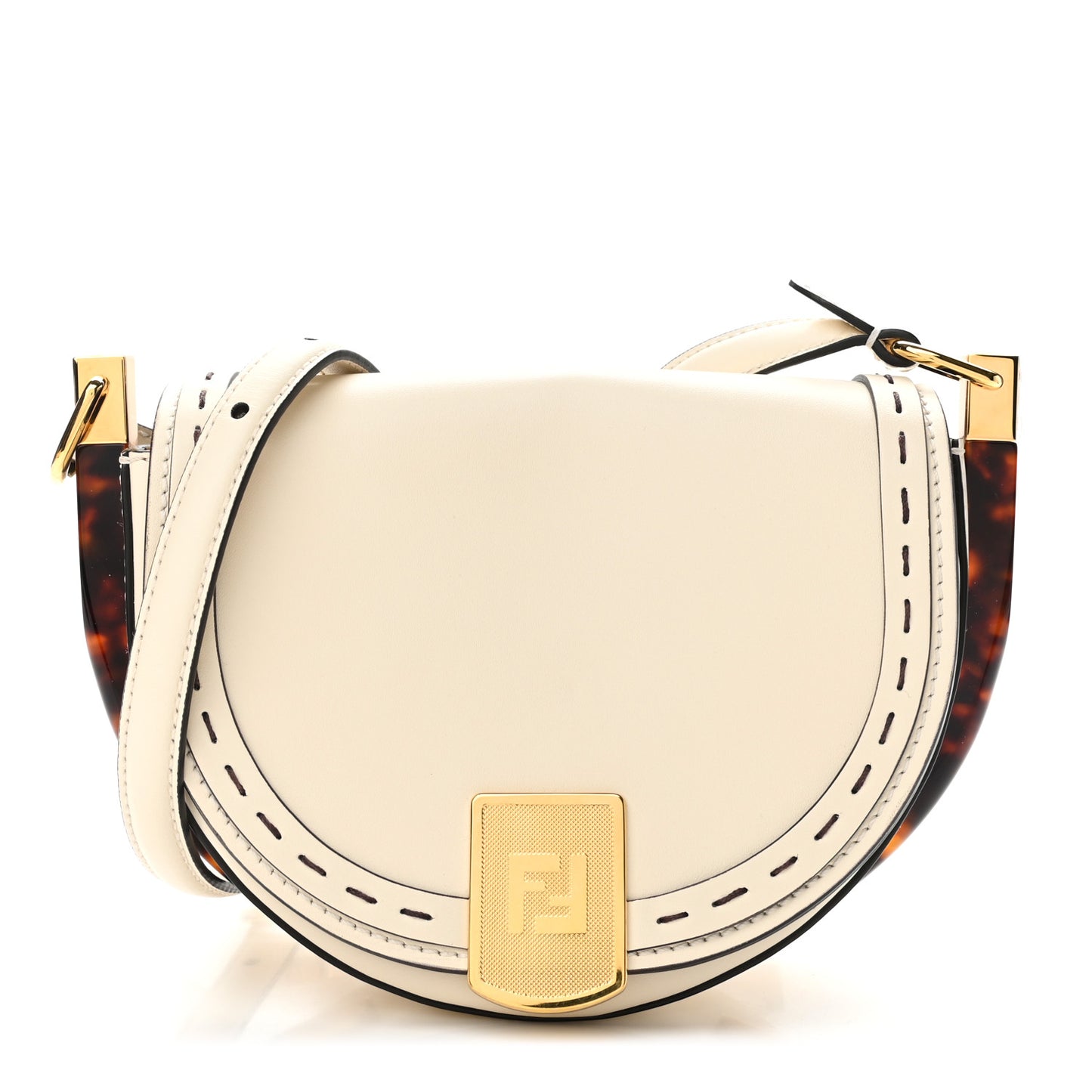 Vitello King Plexiglass Moonlight Shoulder Bag White Ice