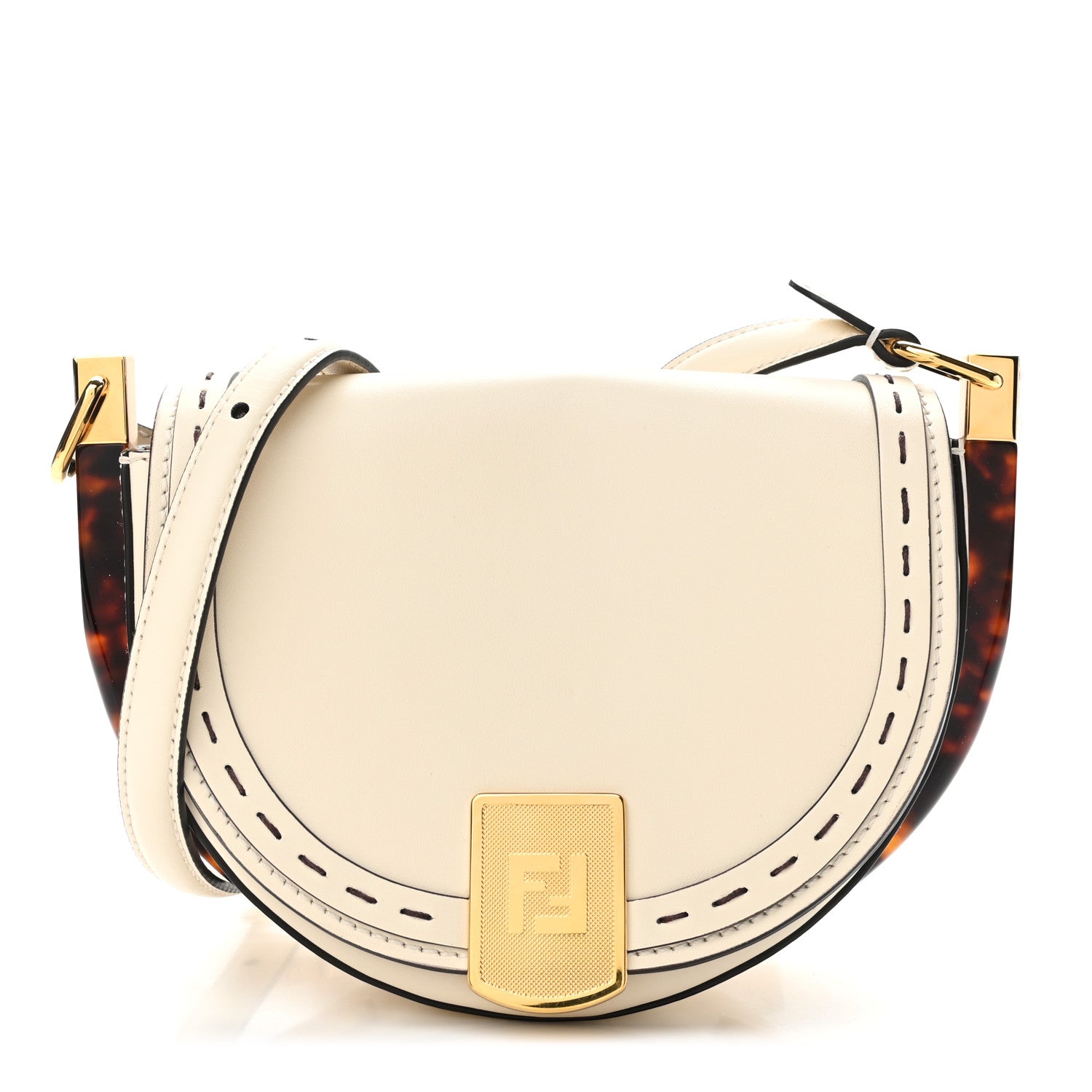 Fendi Vitello King Plexiglass Moonlight Shoulder Bag White Ice 1 of 11