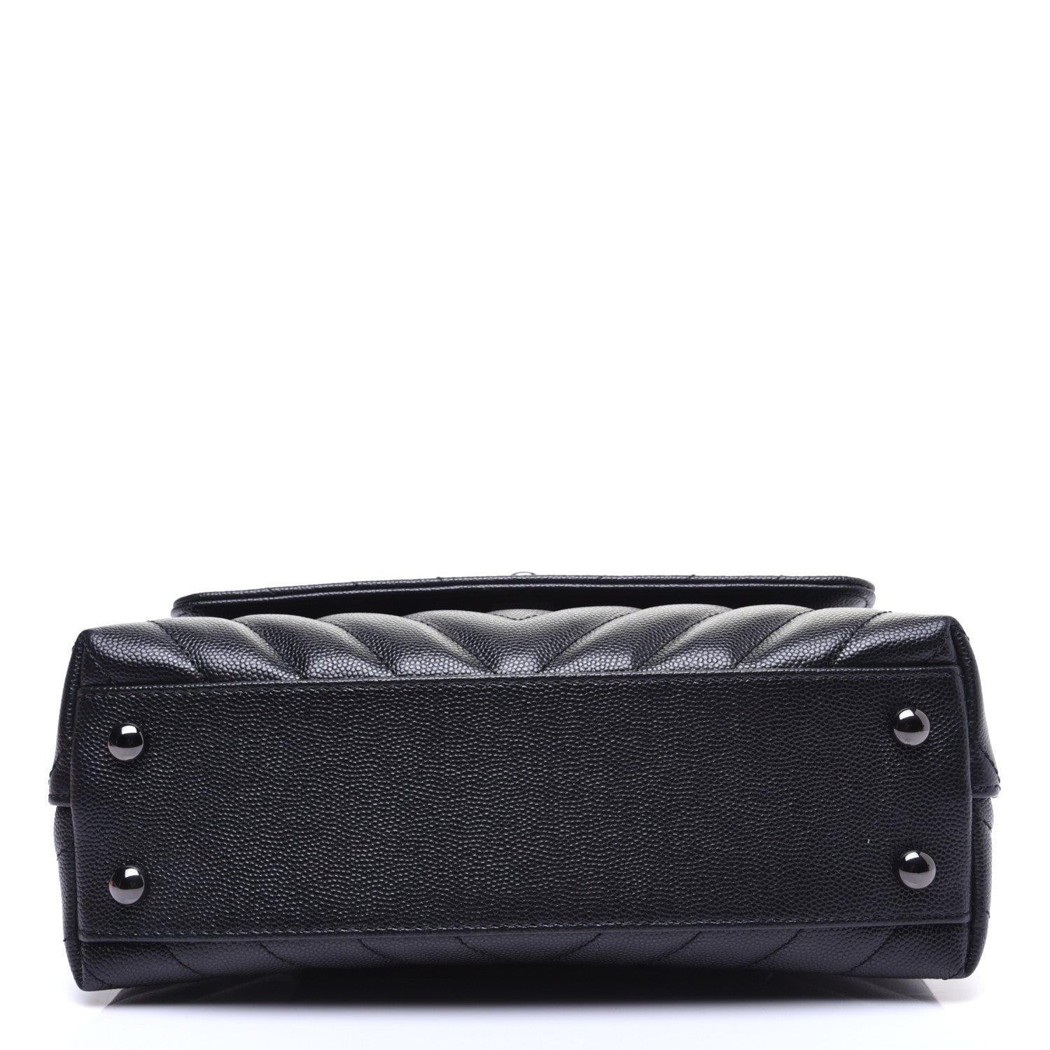 Chanel Caviar Chevron Quilted Mini Coco Handle Flap So Black 10 of 14