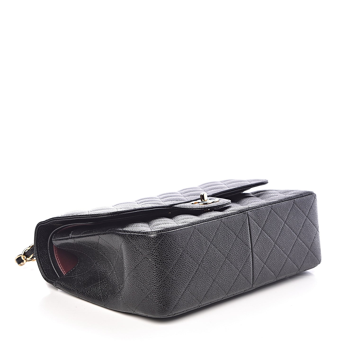 Caviar Quilted Jumbo Double Flap Black