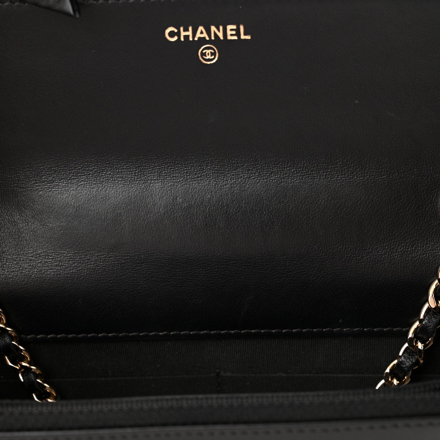 Chanel Lambskin Chevron Quilted Trendy CC Wallet On Chain WOC Black 12 of 14