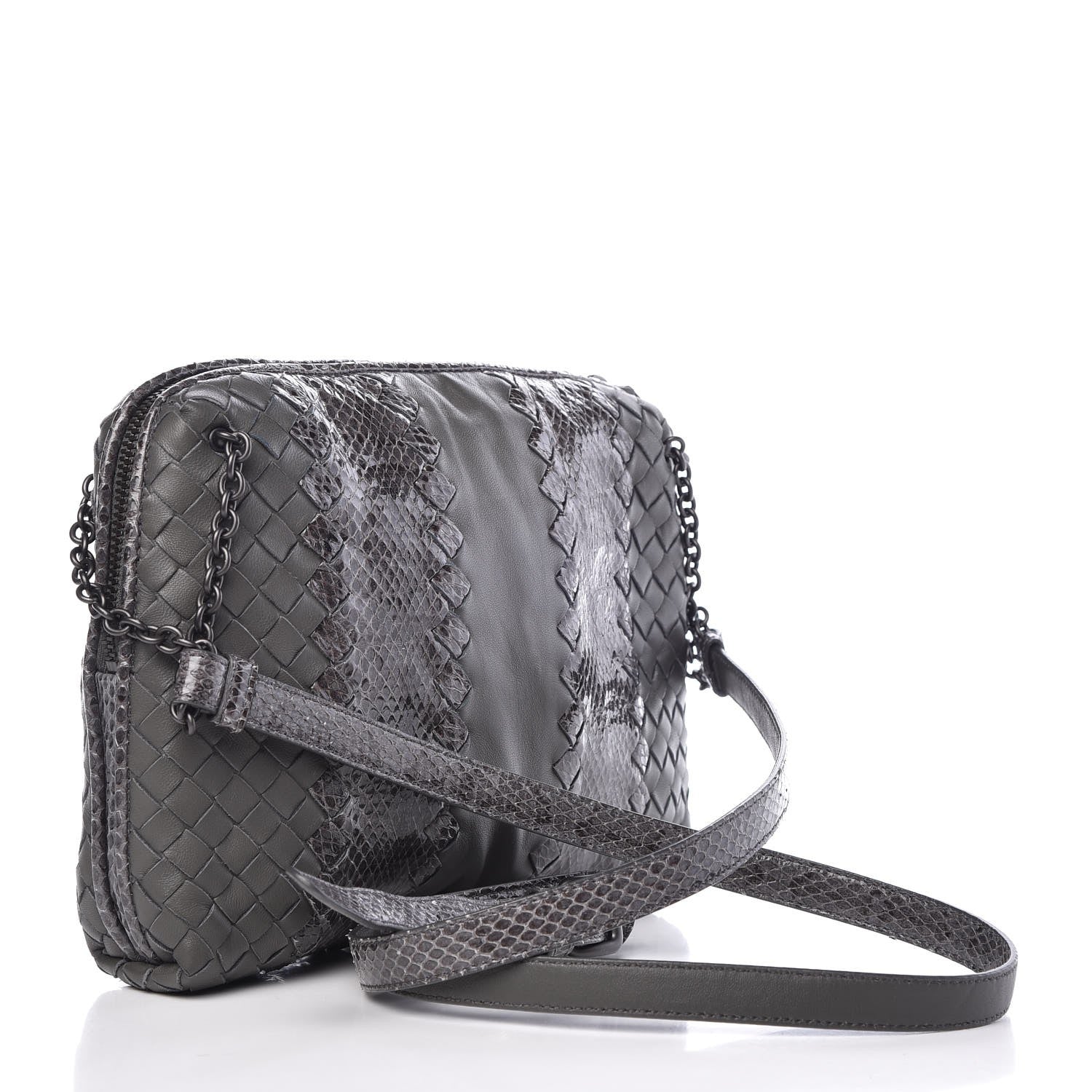 Bottega Veneta Nappa Intrecciato Ayers Crossbody Pillow Messenger Light Grey 4 of 8