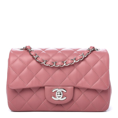 Chanel Lambskin Quilted Mini Rectangular Flap Pink 1 of 11