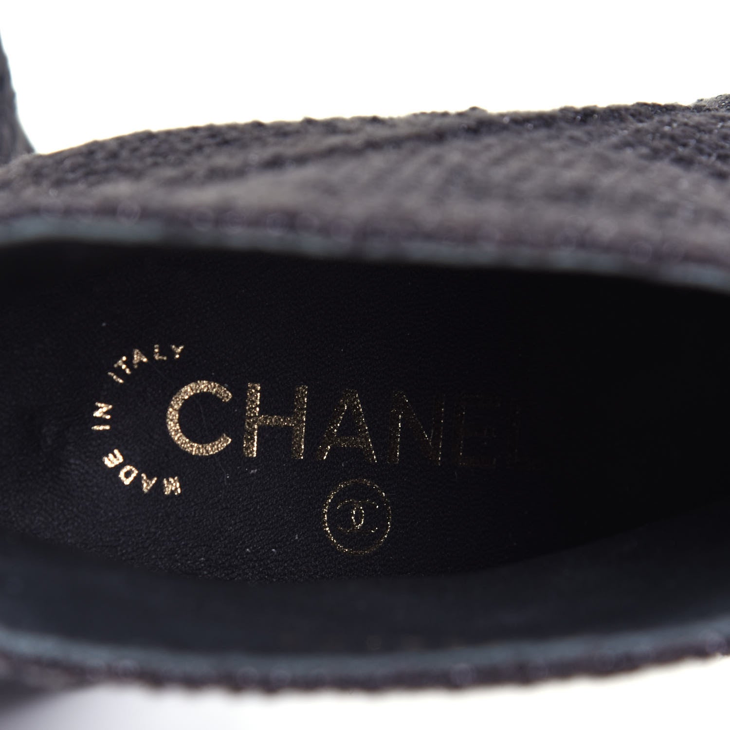 Chanel Tweed Grosgrain Pearl Cap Toe Short Boots 36.5 Black 4 of 5