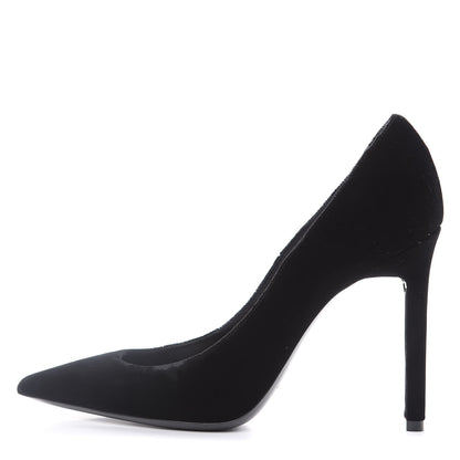 Saint Laurent Velvet Anja 105 Pumps 39 Black 1 of 9