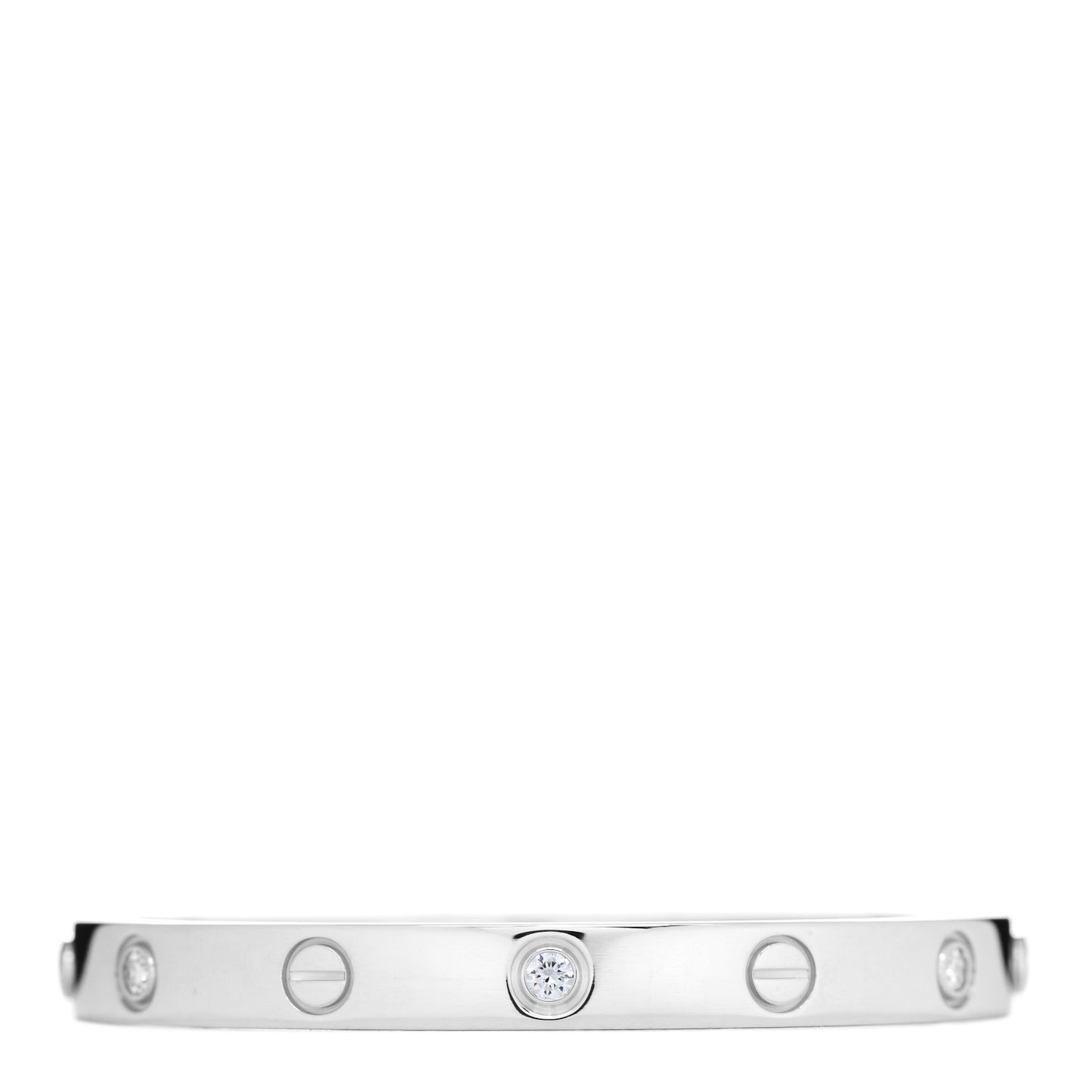 18K White Gold 6 Diamond LOVE Bracelet 16