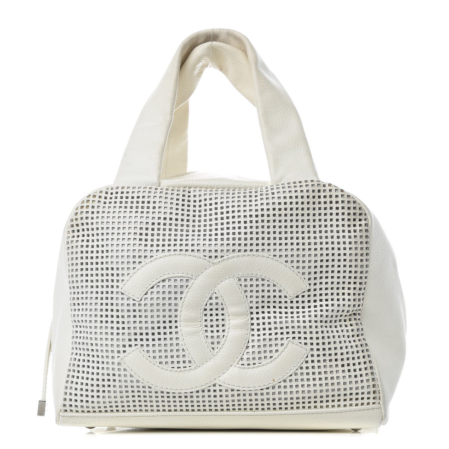 Chanel Caviar Perforated Bowler White 1 of 15