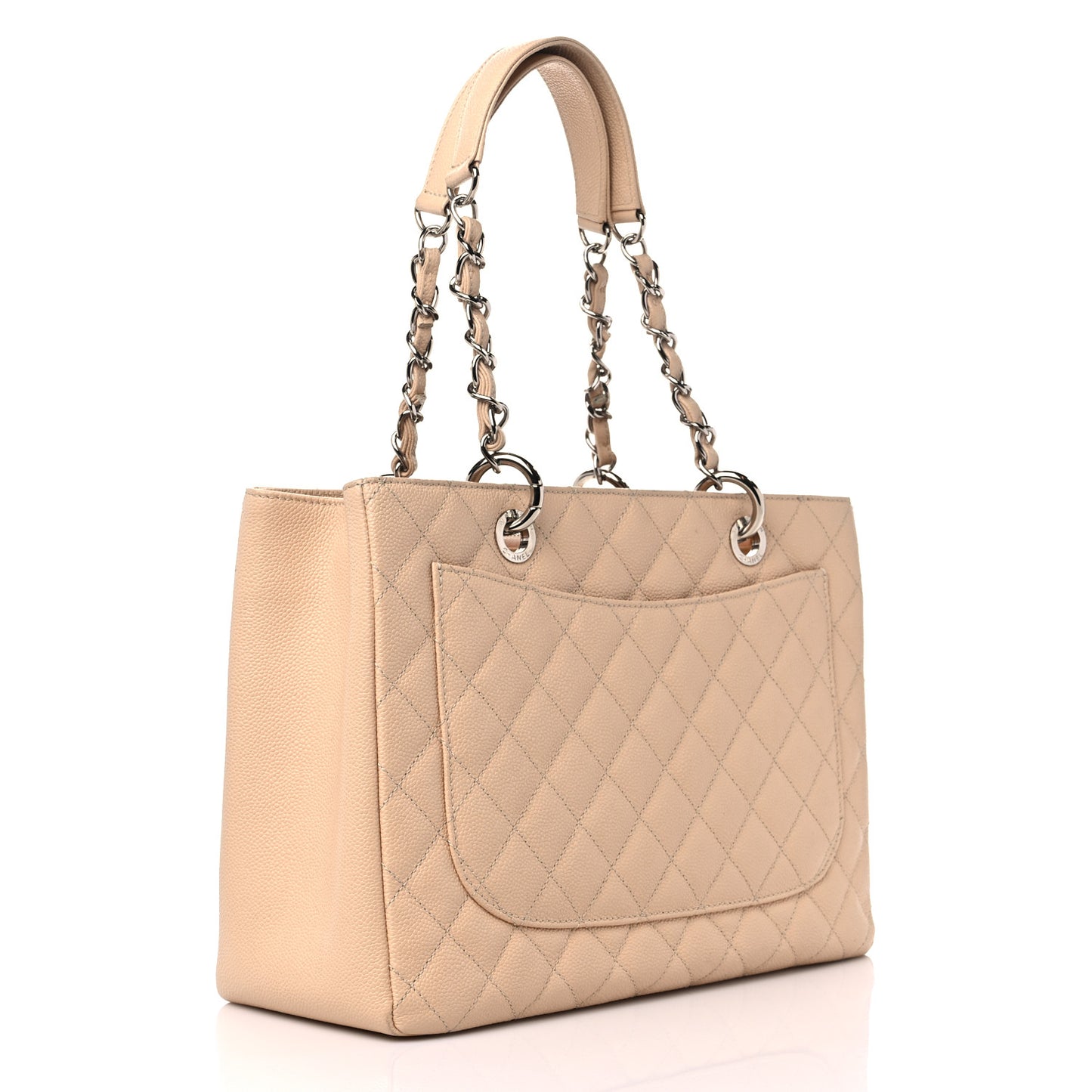 Caviar Quilted Grand Shopping Tote GST Beige