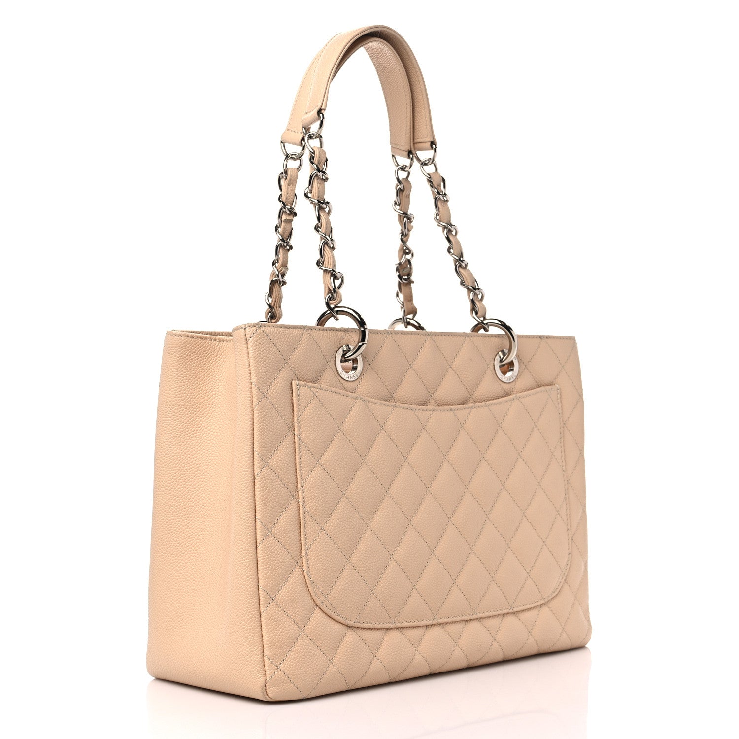 Chanel Caviar Quilted Grand Shopping Tote GST Beige 3 of 13