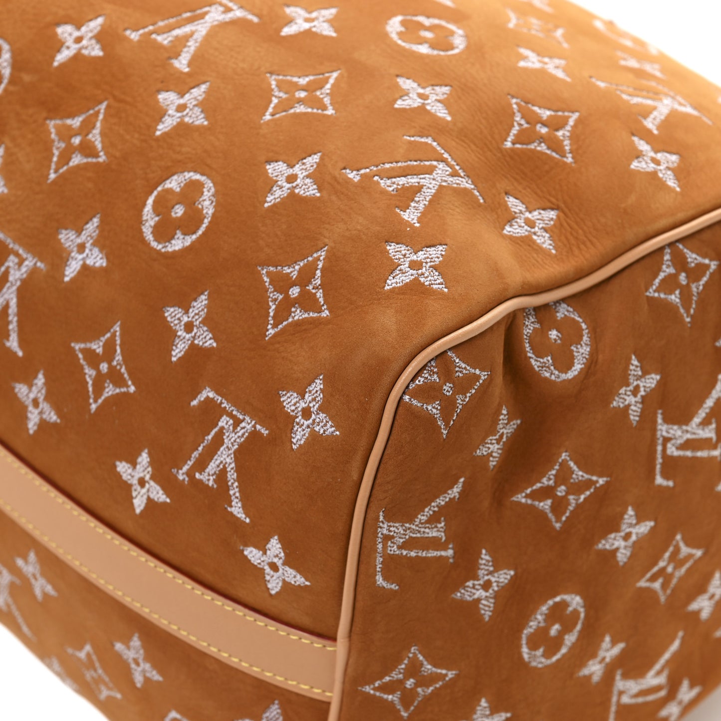 Nubuck Calf Monogram Speedy P9 Bandouliere 40 Camel