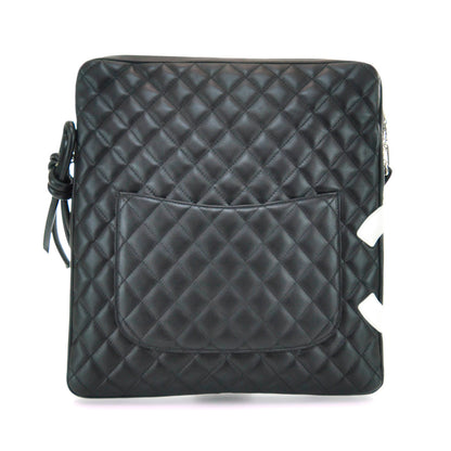 Chanel Calfskin Quilted Large Cambon Messenger Black White 3 of 11