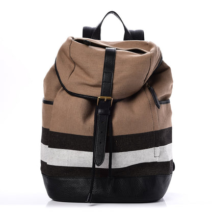 Burberry Canvas Mega Check Drifton Backpack Black 1 of 7