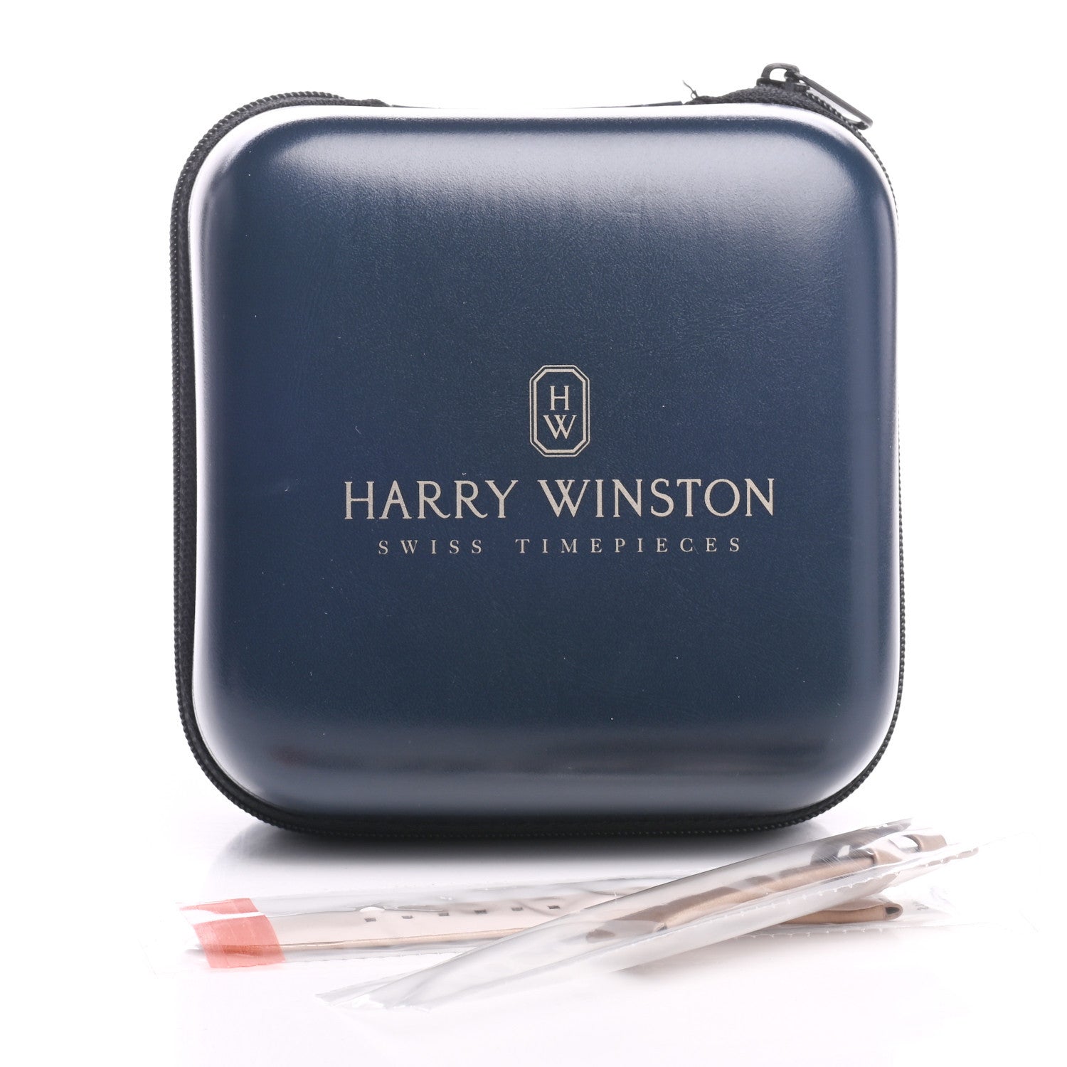 Harry Winston 18K Rose Gold Alligator Diamond Bezel 39mm Midnight Quartz Watch Champagne 9 of 9