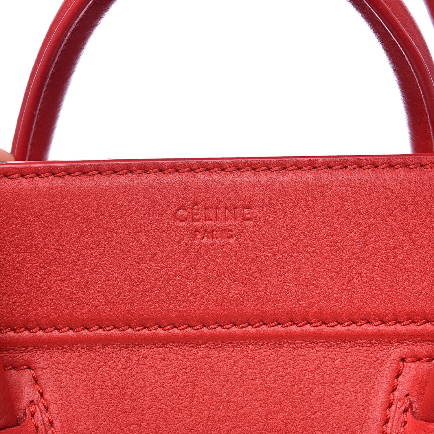 Celine Supple Calfskin Medium Phantom Luggage Vermillion 8 of 18