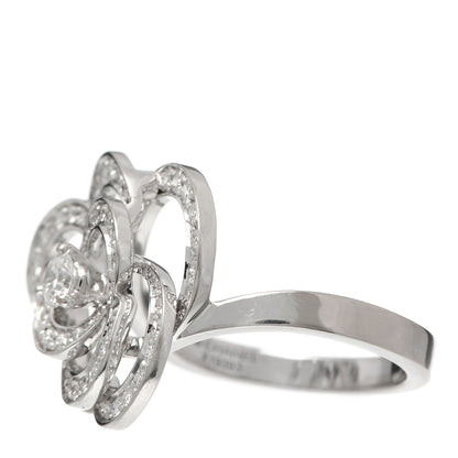 Chanel 18K White Gold Diamond Fil de Camélia Ring 53 6.25 3 of 6